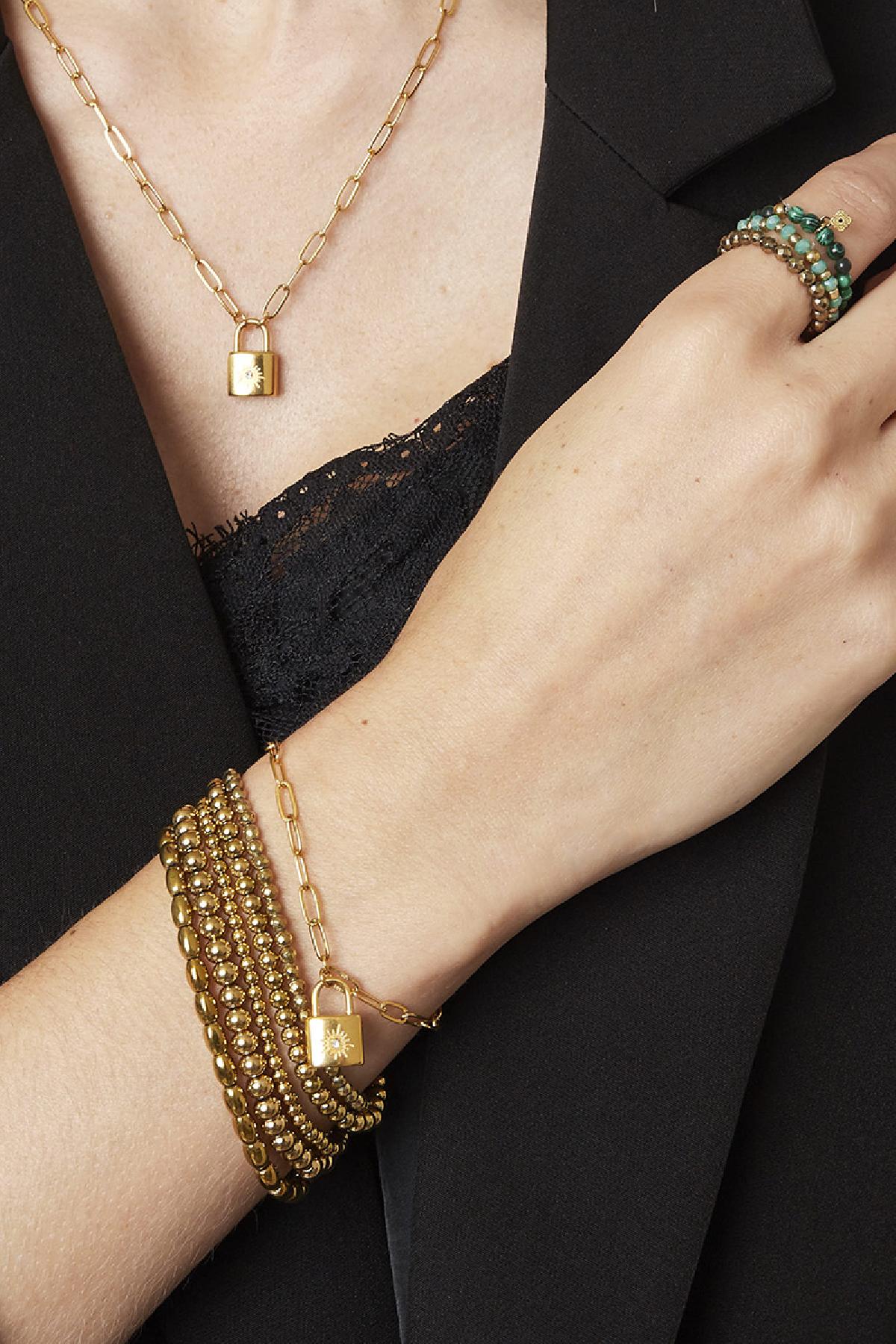 Little lock gold stainless steel bracelet