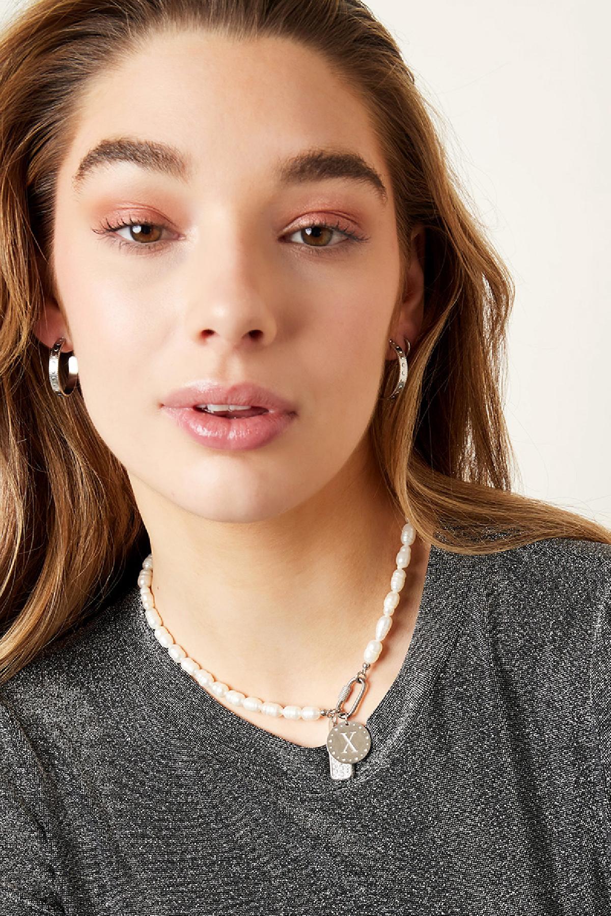 Small silver doted hoops