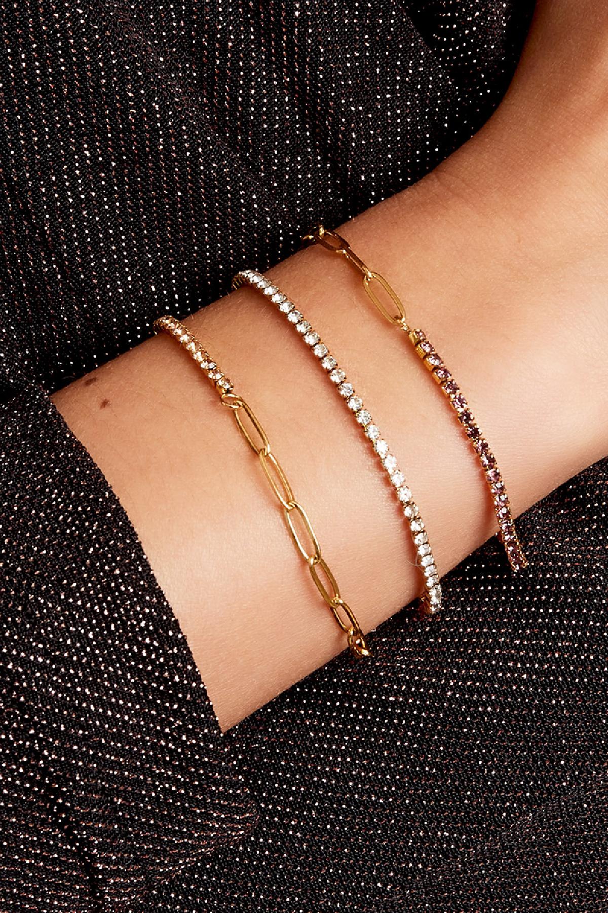 Zircon chain Lilac bracelet Stainless Steel