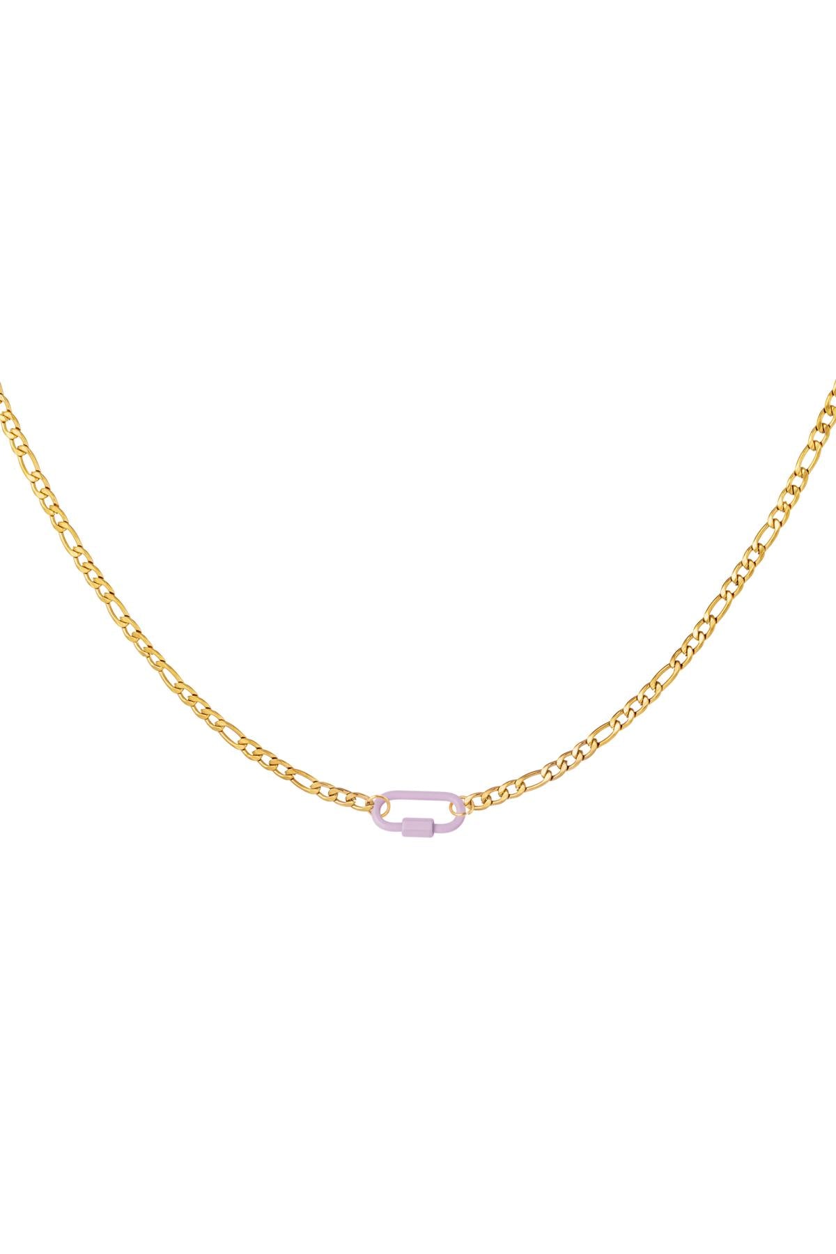 Collier mini maillon lilas