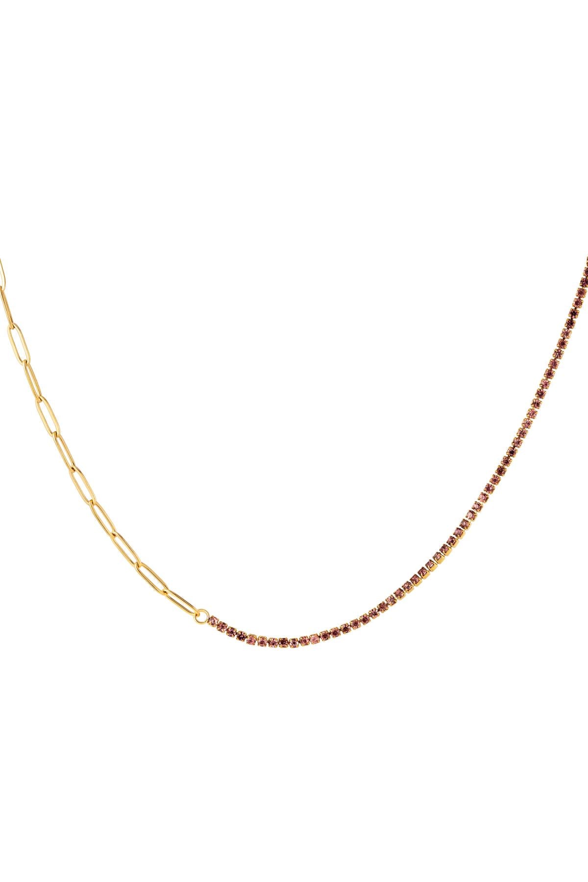Lilac zircon stones and chain necklace