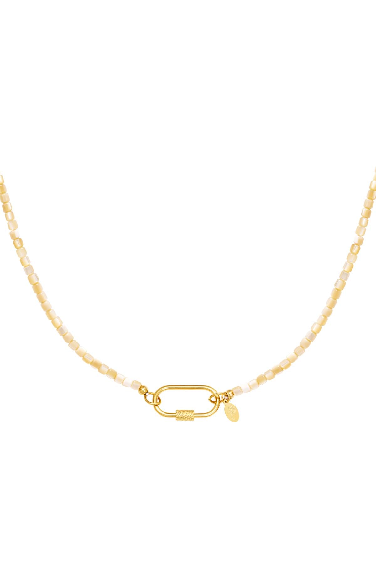 Gold sea shell hook necklace