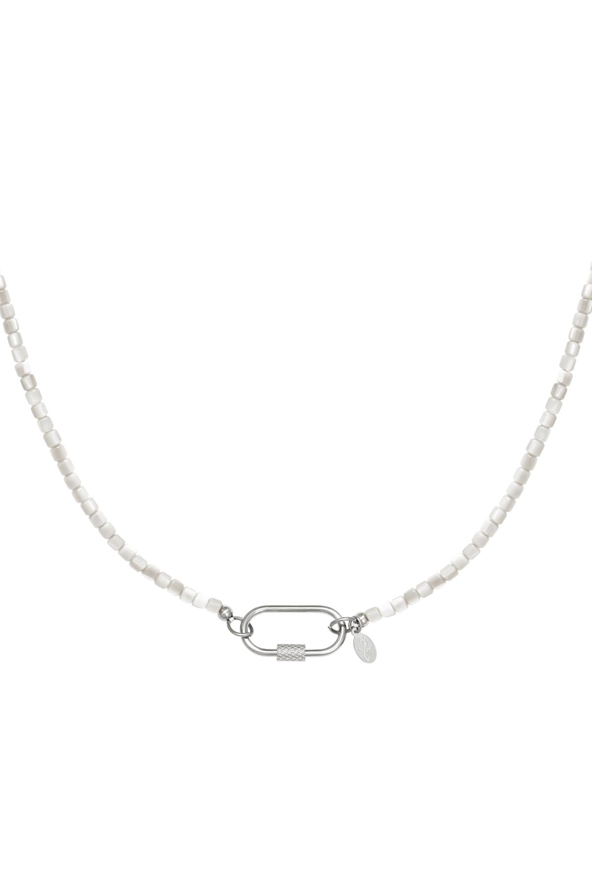 Silver sea shell hook necklace