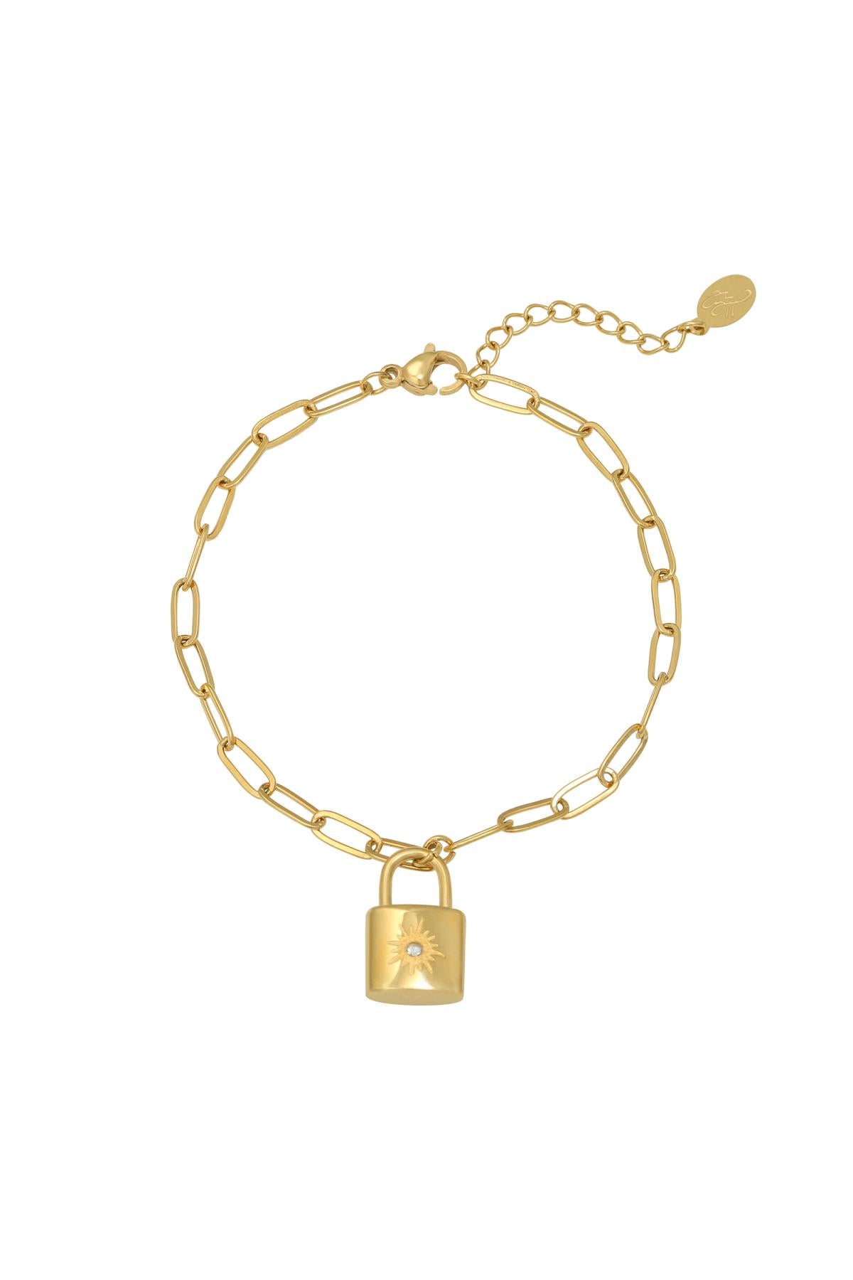Little lock gold stainless steel bracelet
