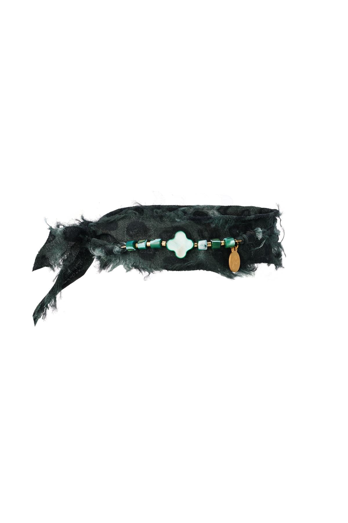 Leopard lint bracelet with beads
