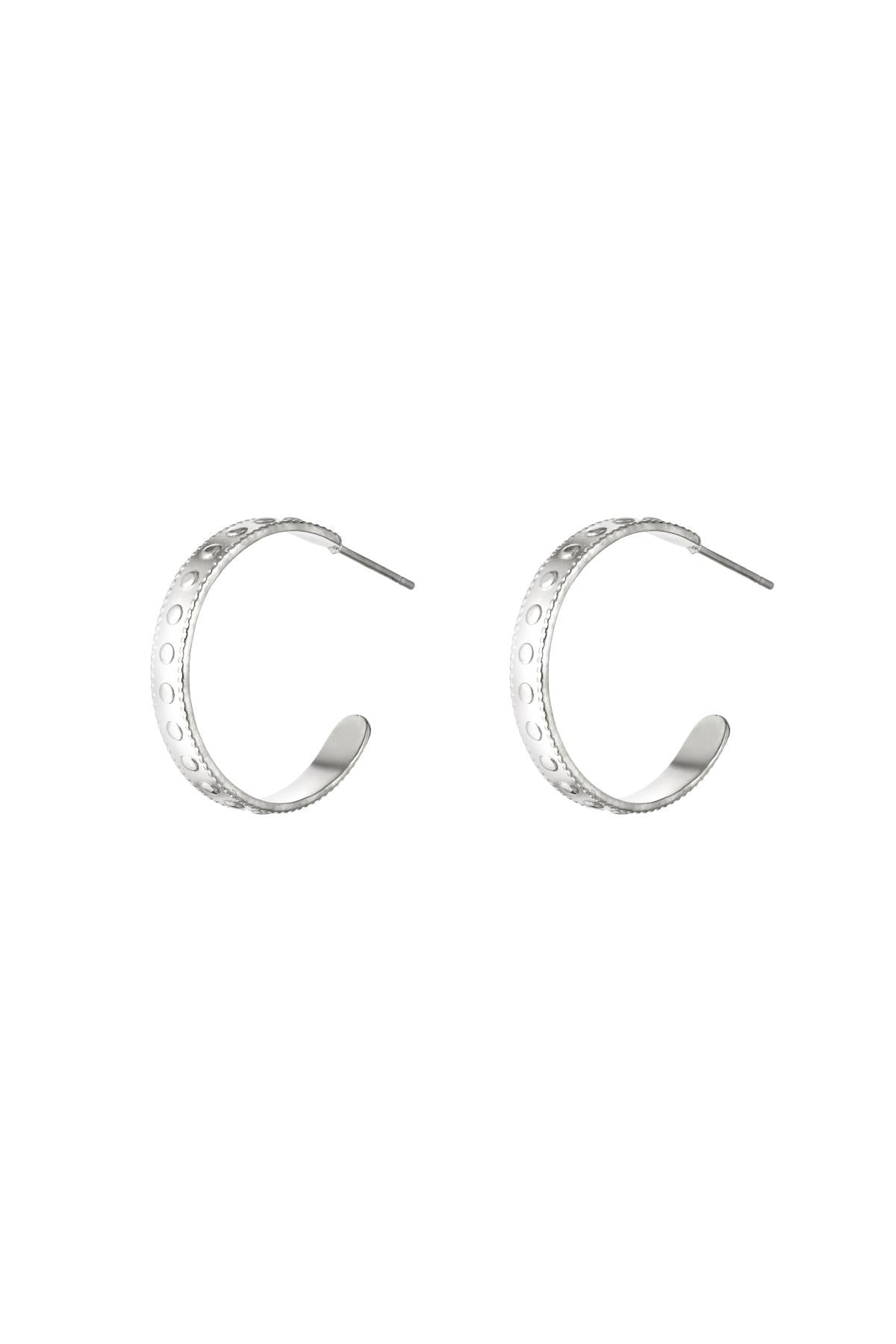 Small silver doted hoops