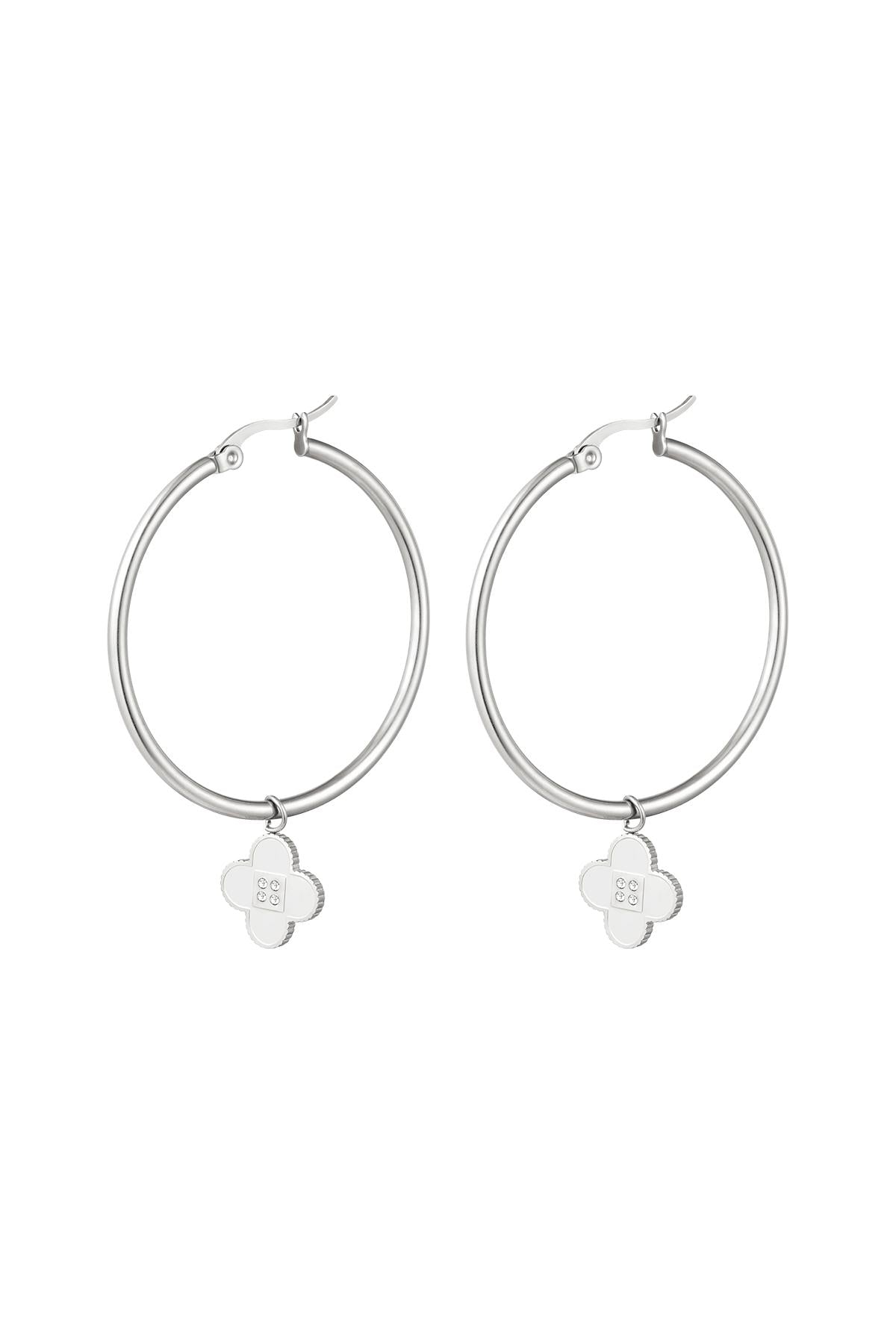Lucky clover stainless steel hoops