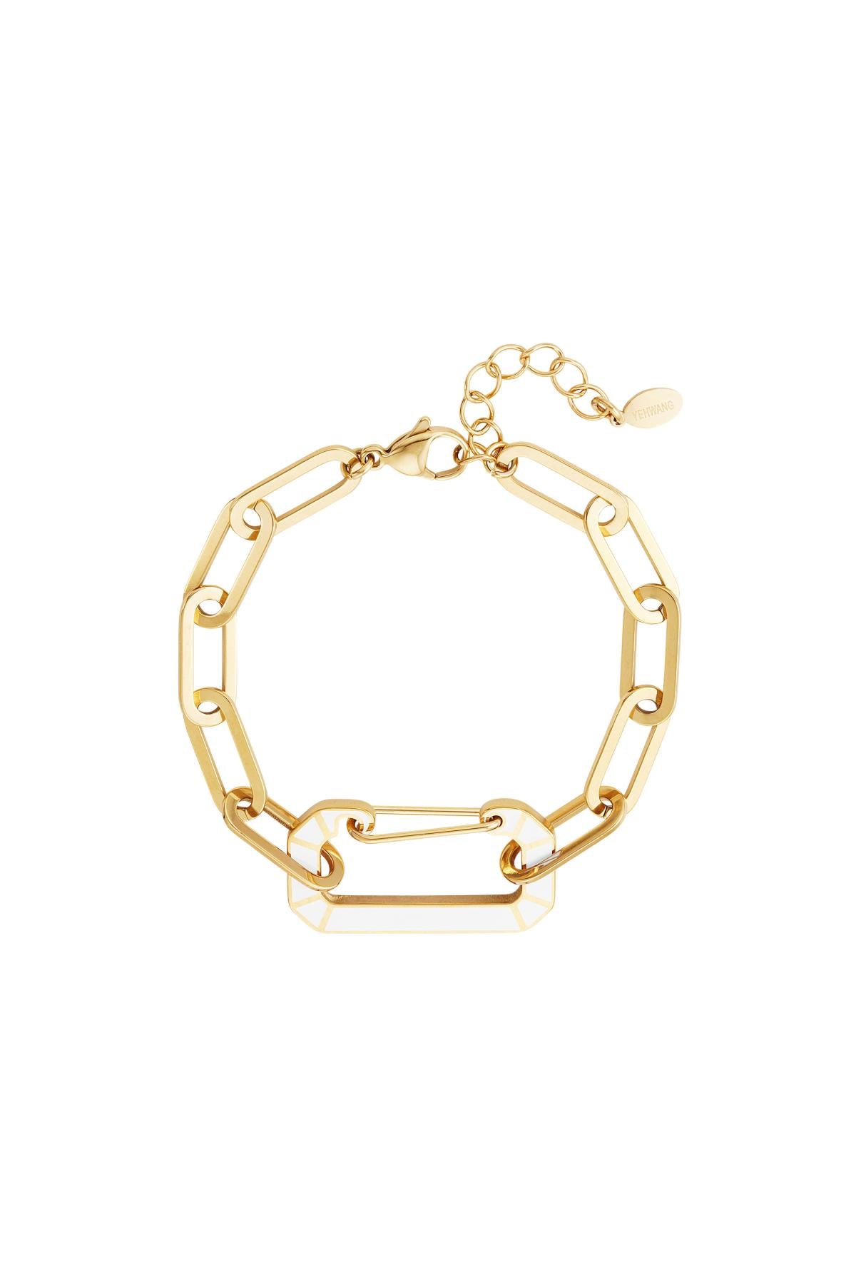 Chic white lock chain bracelet