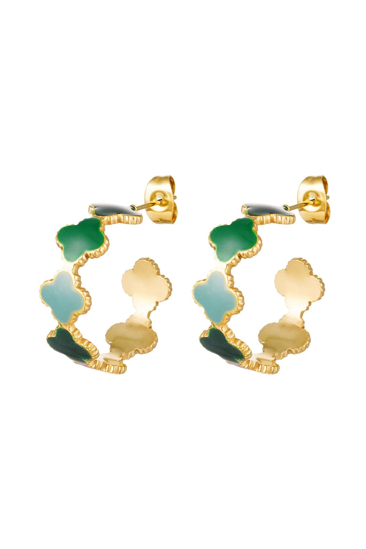 Green gradient clover hoops