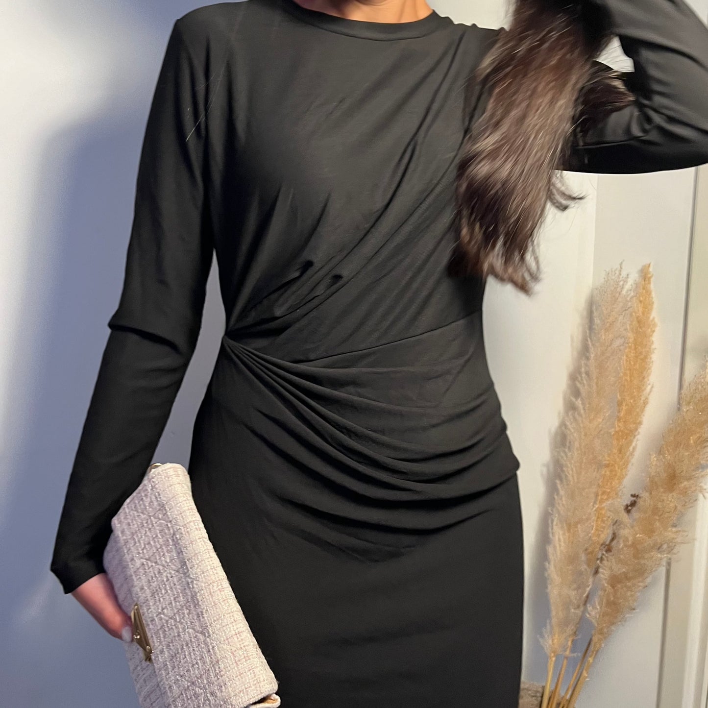 Perfect drapped black dress