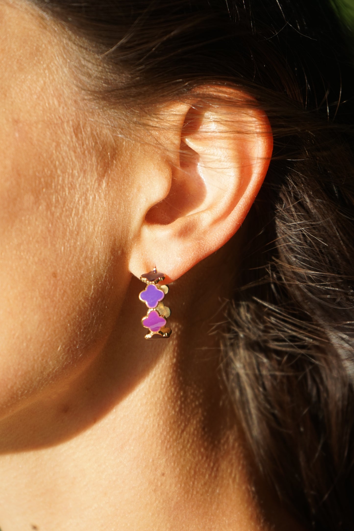 Purple and black clover hoops