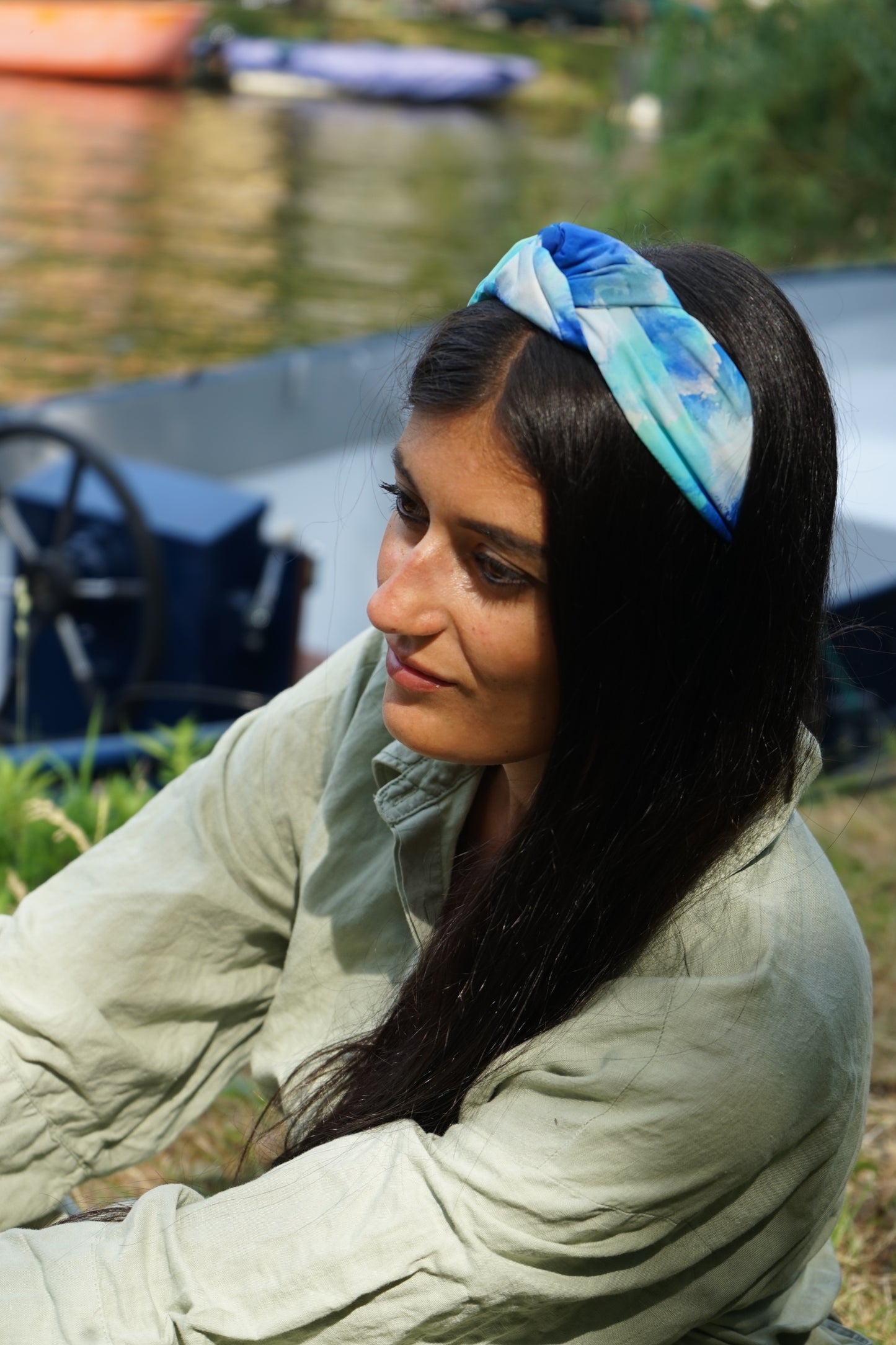 Scarf hairband tie and dye look