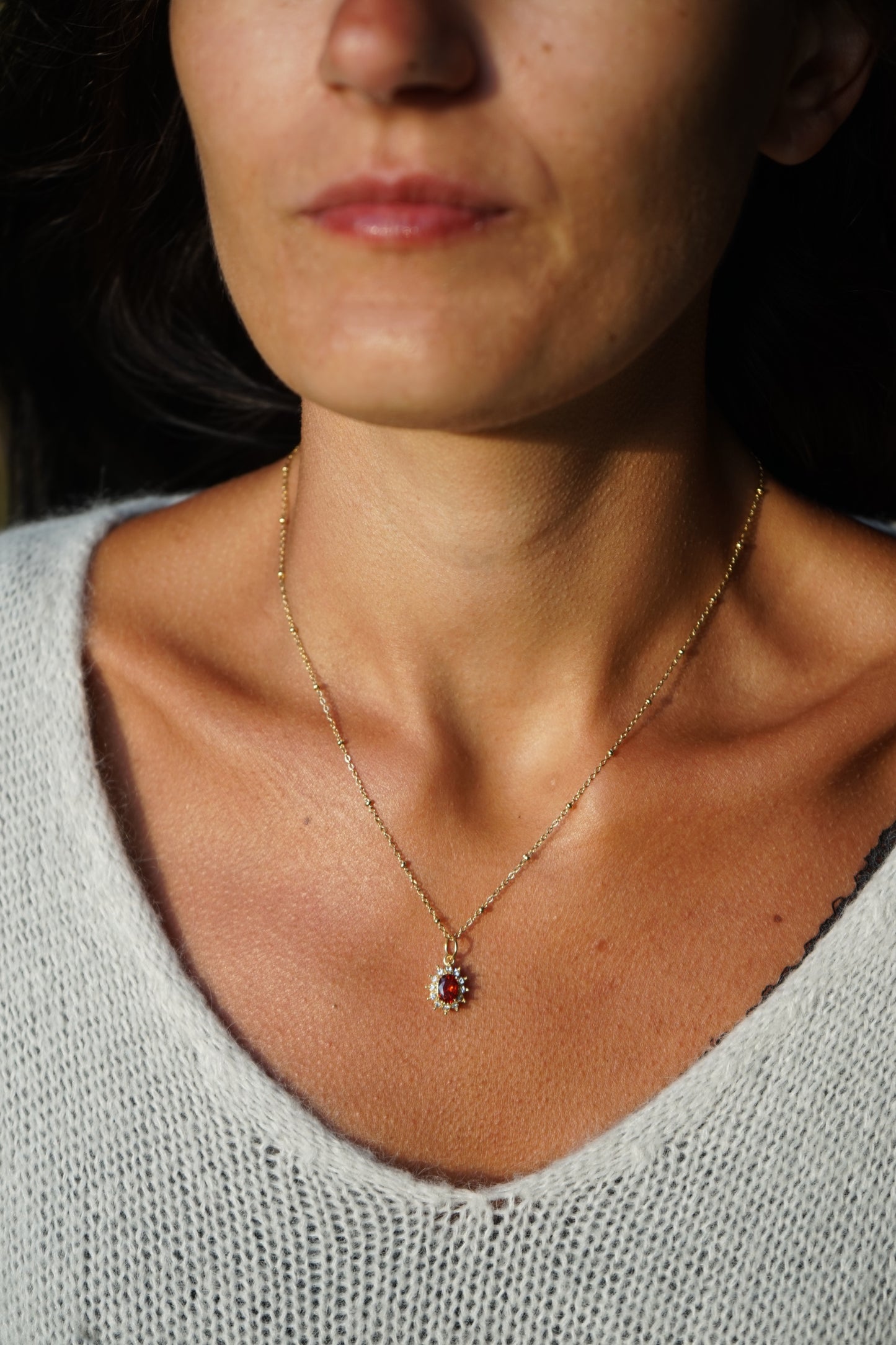 Vintage style gemstone necklace