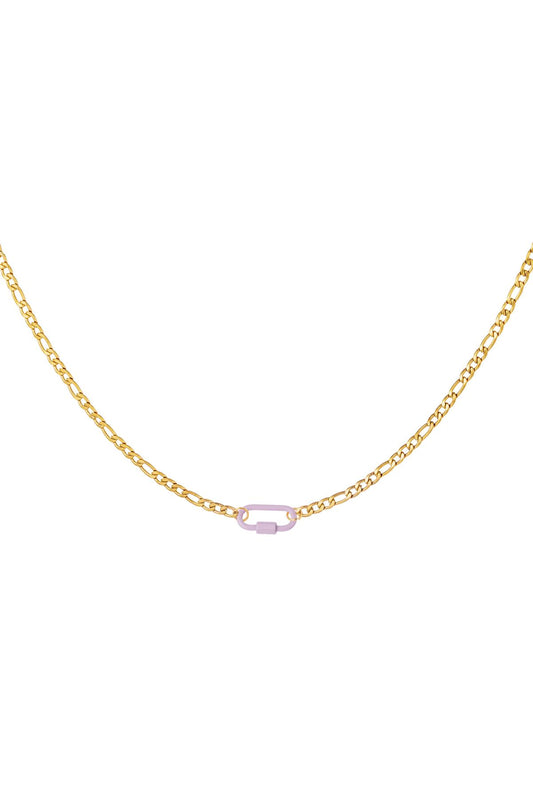 Lilac mini lock necklace