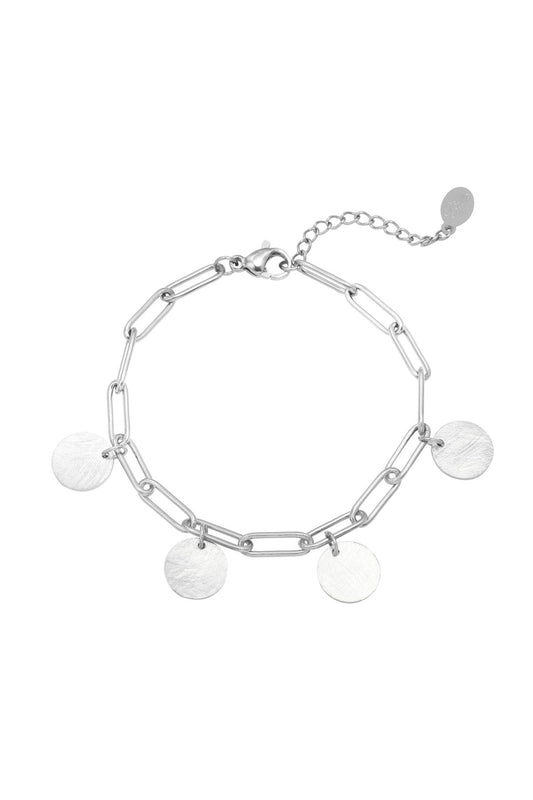 Bracelet Silver Coins Stainless Steel
