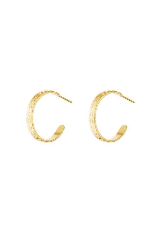 Small gold doted hoops
